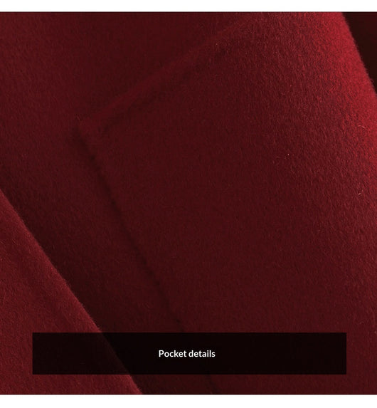 Abrigo de Lana Reversible Oversized Estilo Chino Rojo - Image 16
