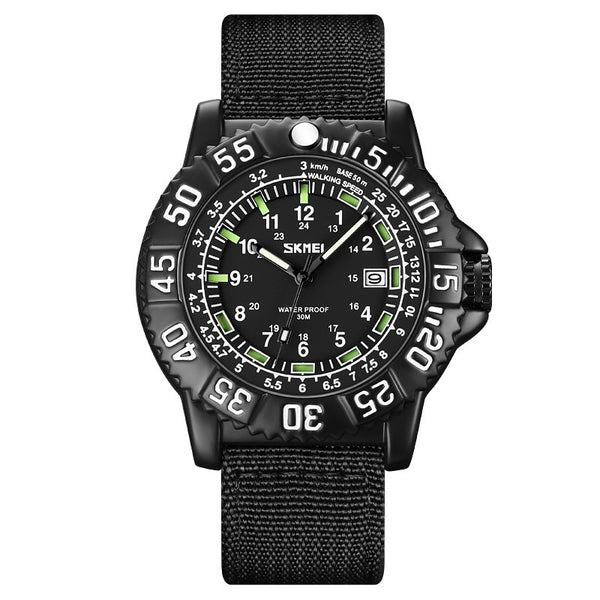 Reloj de Cuarzo Luminoso para Hombre con Calendario y Correa de Nylon