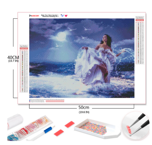 Pintura de Diamantes Mujer en la Playa - Bordado de Diamantes para Decoración del Hogar - Image 2