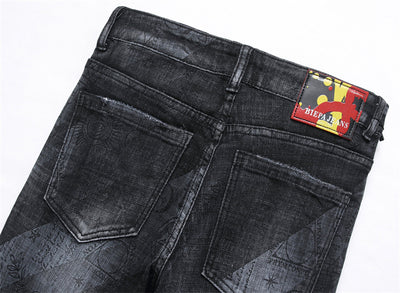 Pantalones Vaqueros Skinny Estampados para Hombre Cintura Media - Image 11