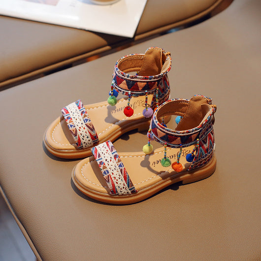 Sandalias de Vacaciones Étnicas y Estilo Internacional para Niñas - Image 4