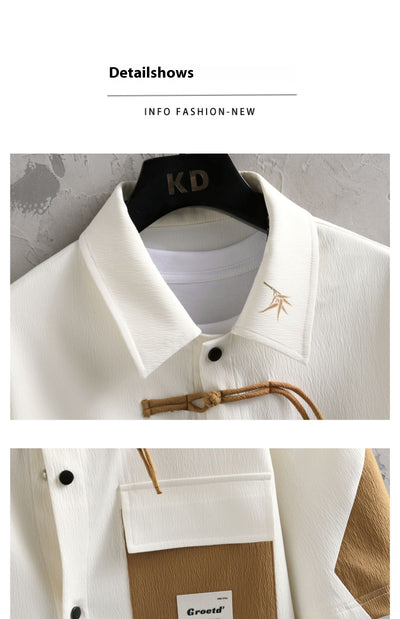 Conjunto de Traje Estilo Chino para Hombre - Camisa Manga Corta y Shorts Verano - Image 22