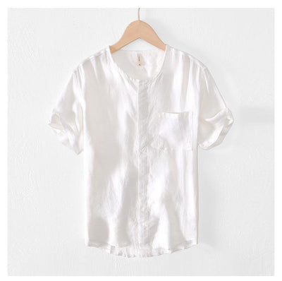 Camisa de Lino Manga Corta para Hombre - Image 25