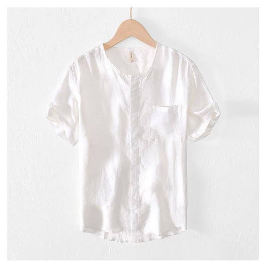 Camisa de Lino Manga Corta para Hombre - Image 25