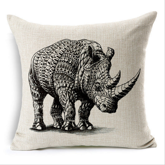 Funda de Almohada Elefante en Algodón y Lino - Image 9
