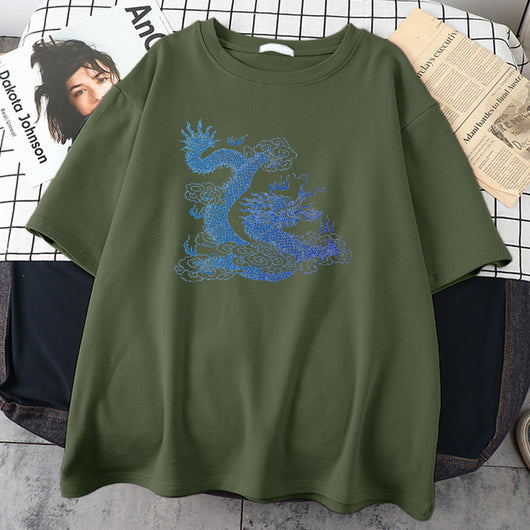 Playera Hombre Dragón Japonés Estampado Minimalista - Image 19
