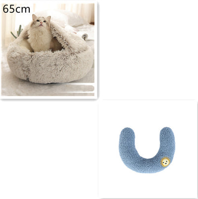 Cama 2 en 1 para Perros y Gatos - Cama Cálida de Felpa Suave Tipo Casa - Image 24