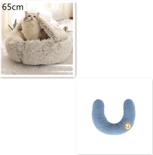 Cama 2 en 1 para Perros y Gatos - Cama Cálida de Felpa Suave Tipo Casa - Image 24