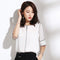 Blusa Clásica de Cuello Redondo y Manga Corta para Mujer