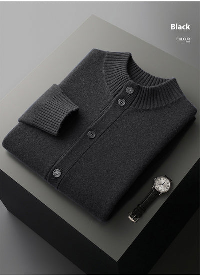Suéter Cuello Alto Corto Tejido Grueso para Hombre - Image 17