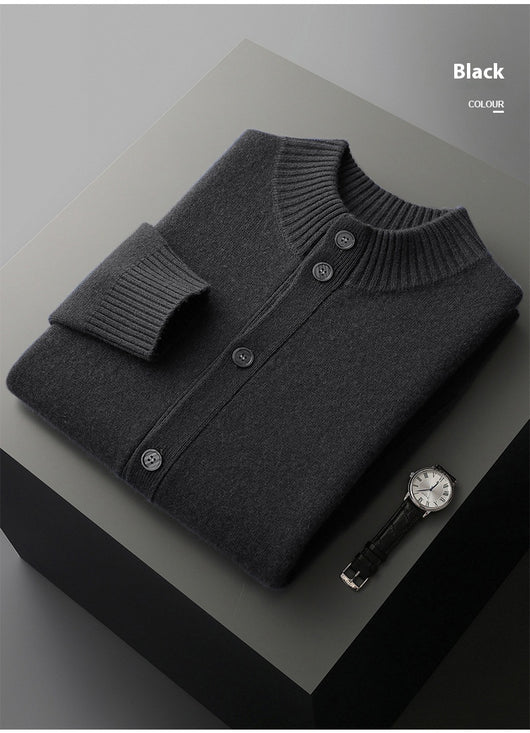Suéter Cuello Alto Corto Tejido Grueso para Hombre - Image 17