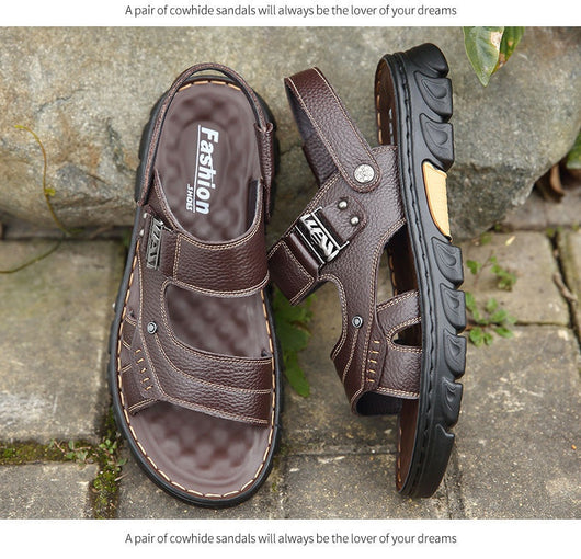 Sandalias Pantuflas Casuales de Cuero Genuino con Suela Antideslizante - Image 20