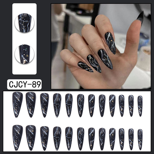 Uñas Postizas Degradado Floral con Efecto Espejo Electroplatado - Image 19