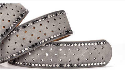 Cinturón de Moda con Hebilla de Remaches y Strass para Jeans - Image 13