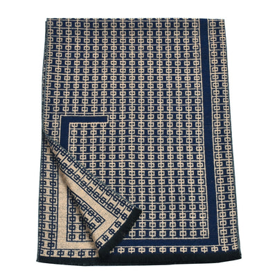 Bufanda Tejida Gruesa Cálida Reversible para Hombre Estilo Coreano - Image 10
