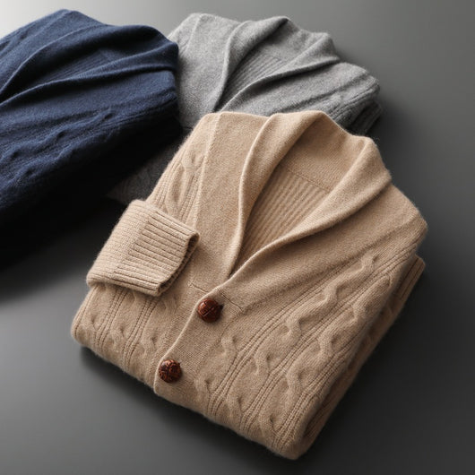 Suéter Grueso para Hombre con Cuello Retorcido y Botones - Image 3