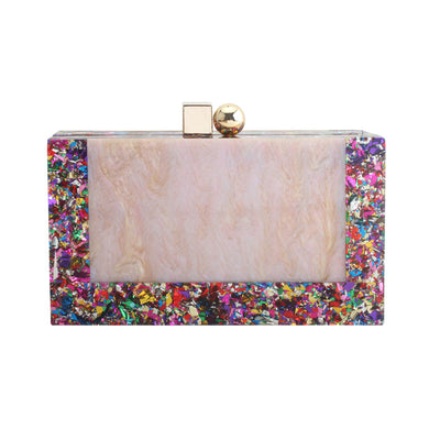 Bolso Vintage de Patchwork Acrílico Blanco Perlado - Image 14