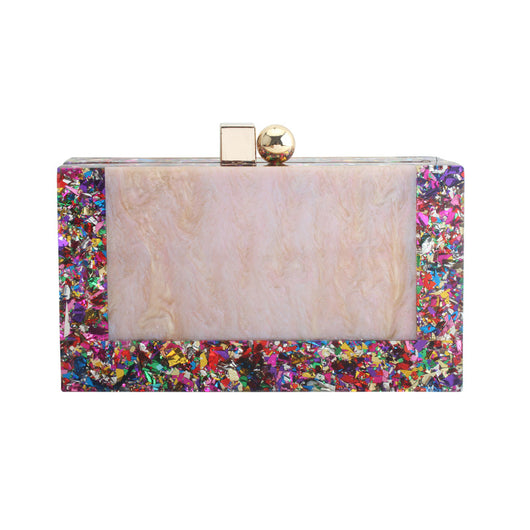 Bolso Vintage de Patchwork Acrílico Blanco Perlado - Image 14