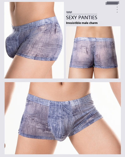 Bóxer Briefs Hombre Cintura Baja con Estampado Denim Ligero - Image 9