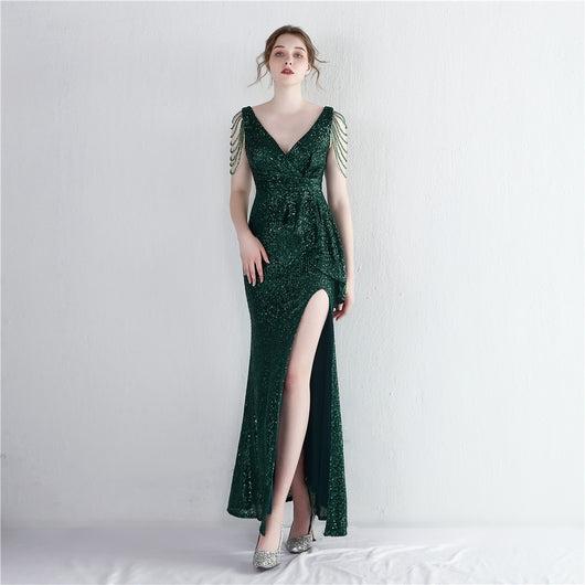 Vestido de Gala Reina Aura con Lentejuelas Largas - Image 13