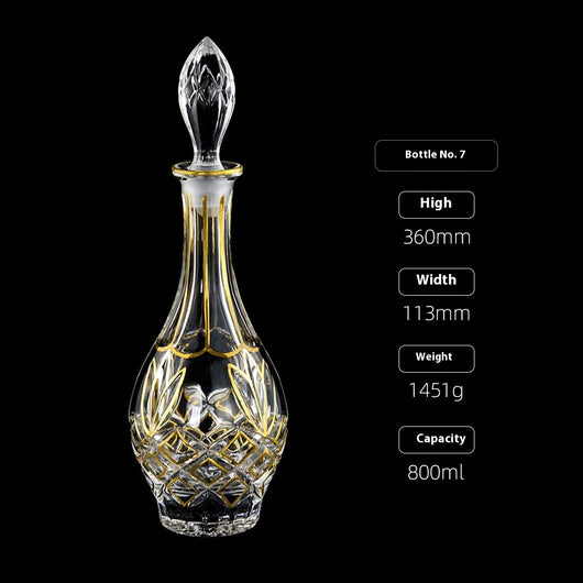 Botella de Whiskey Cristal con Línea Dorada y Tapa Hermética - Image 9