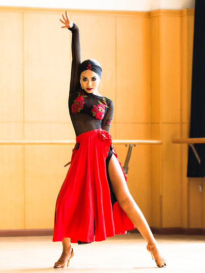 Vestido de Competencia Latina para Baile de Salón - Cha Cha, Rumba y Tango - Image 7