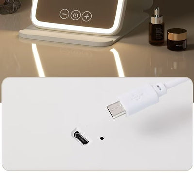Espejo de Maquillaje LED Portátil Plegable con Luz Integrada - Image 14
