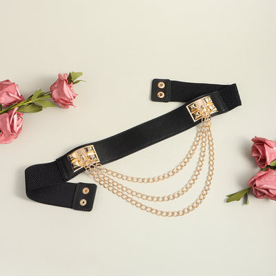 Cinturón Elástico Ancho con Remaches Punk Gold para Mujer - Image 11