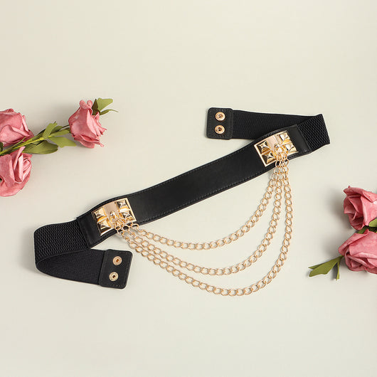 Cinturón Elástico Ancho con Remaches Punk Gold para Mujer - Image 11