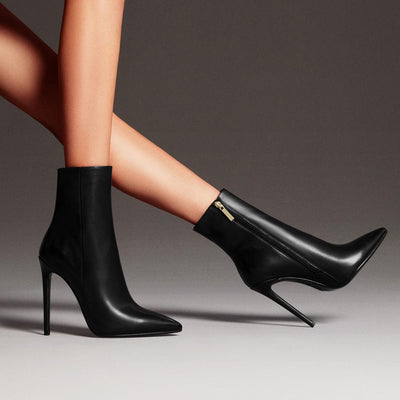 Botines de Tacón Stiletto Punta Afilada Estilo Europeo