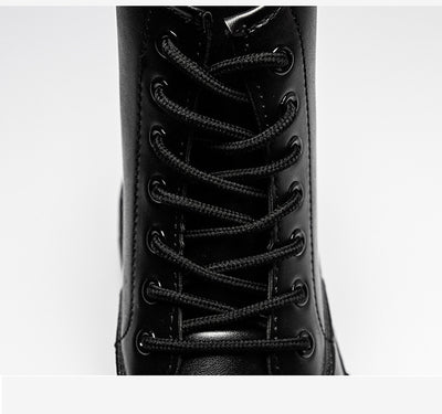 Botas Militares de Cuero Estilo Británico Negro para Hombre - Image 14