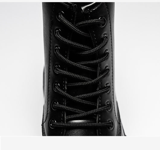 Botas Militares de Cuero Estilo Británico Negro para Hombre - Image 14