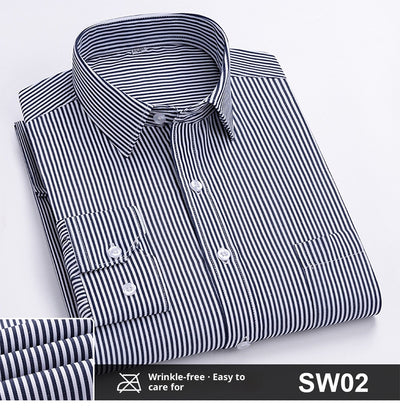 Camisa de Trabajo Manga Larga a Rayas Azules para Hombre - Image 18