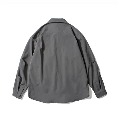 Camisa Universitaria Holgada con Múltiples Bolsillos de Manga Larga - Image 10