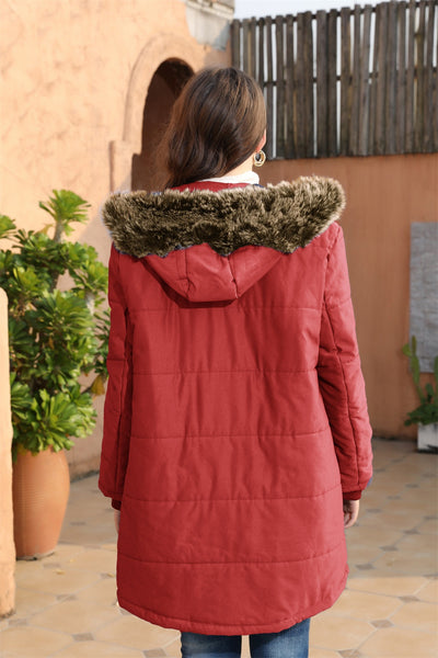 Abrigo Largo Entallado con Capucha para Mujer Talla Grande - Image 15