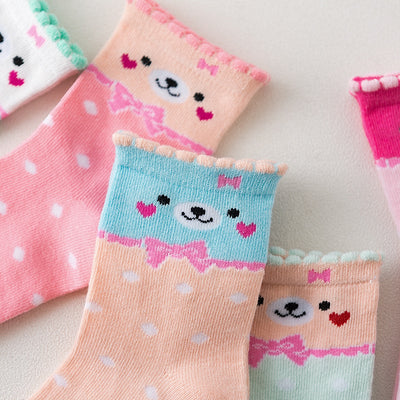 Calcetines de Algodón para Niñas con Lunares y Diseño Cartoon Adorable - Image 9