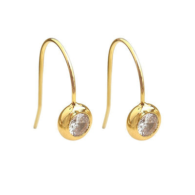 Aretes Minimalistas de Circón Redondo para el Día a Día - Image 2