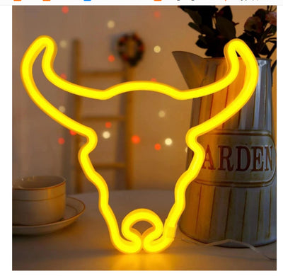 Lámpara Nocturna Decorativa Cabeza de Vaca Romántica para Bar - Image 7