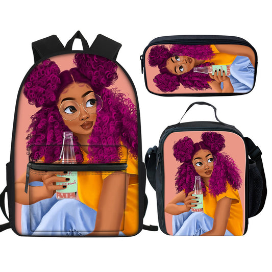Mochila Escolar Multifuncional con Estampado Creativo para Niñas