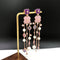 Eight-pointed Starlight Earrings Dorado-plated WithDiamonds Long Pearl Tassel Earrings For Women Rosado