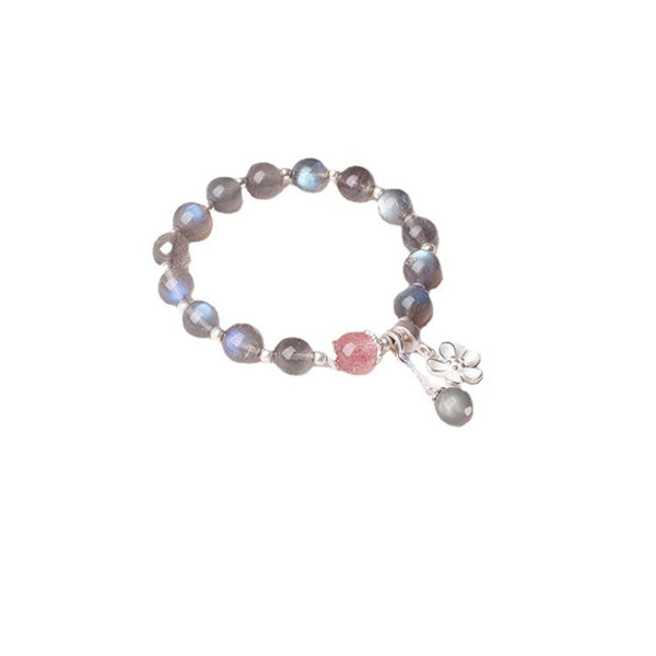 Pulsera Cristal Plata 925 Flores de Miel - Luz de Luna Lima y Fresa - Image 5