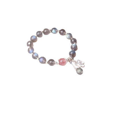 Pulsera Cristal Plata 925 Flores de Miel - Luz de Luna Lima y Fresa - Image 5