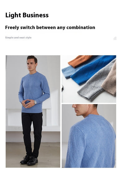 Suéter de Cuello Redondo en Cashmere Premium para Hombre - Image 29