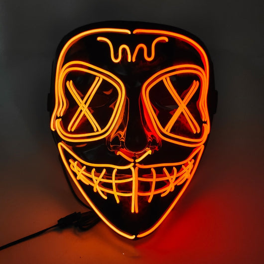 Máscara Facial Completa de Terror EL con Brillo para Halloween - Image 5