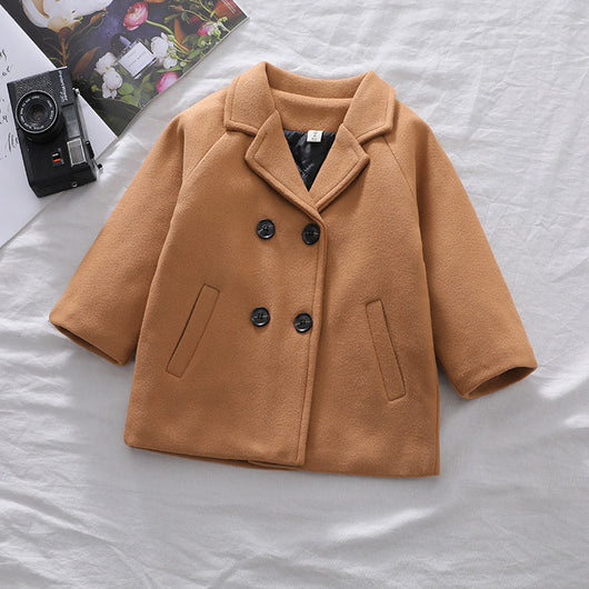 Abrigo Cuadrille Sólido para Niño Otoño Invierno - Image 9