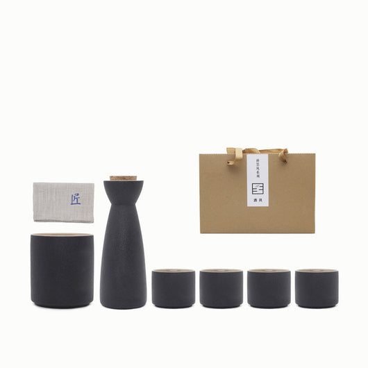 Juego de Copas de Vino Cerámica Zen Estilo Tinta Japonesa - Image 4