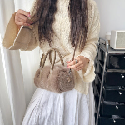Bolsa Tote Vintage con Detalles de Peluche Ecológico - Image 14