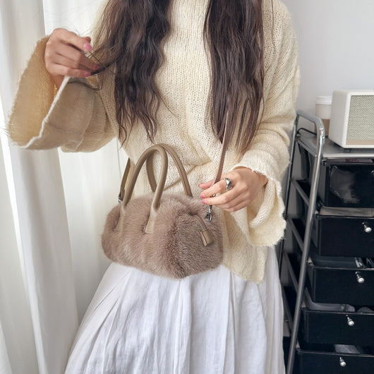 Bolsa Tote Vintage con Detalles de Peluche Ecológico - Image 14