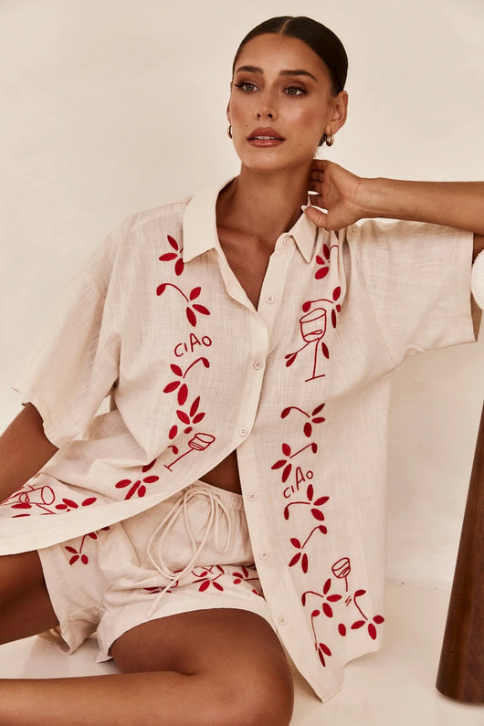 Conjunto Casual de Camisa Corta con Bordado 3D y Textura - Image 29