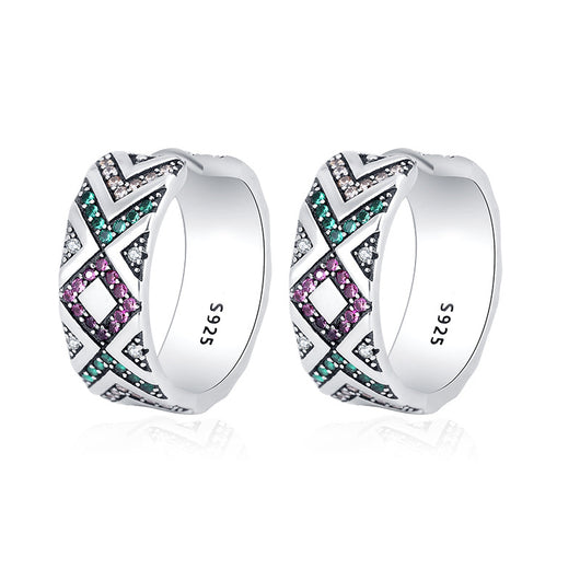 Aretes Tribales Multicolor en Plata 925 Hipoalergénicos para Mujer - Image 5